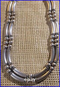 Vintage Native American Sterling Silver Necklace Circa Mid 20th Century