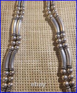 Vintage Native American Sterling Silver Necklace Circa Mid 20th Century