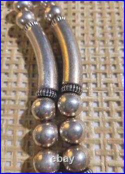 Vintage Native American Sterling Silver Necklace Circa Mid 20th Century