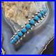 Vintage Native American Sterling Silver Petite Point Turquoise Row Bracelet