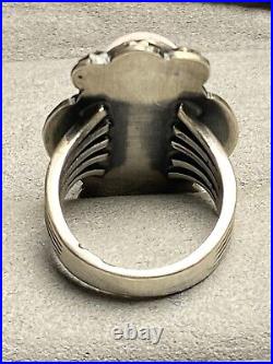 Vintage Native American Sterling Silver Pink Conch Ring Sz7.5 16.44G