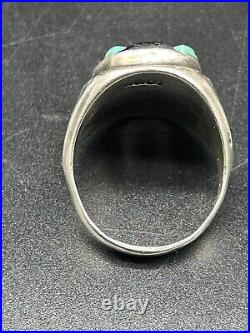 Vintage Native American Sterling Silver R> Zuni Cobblestone Mens Ring Size 12