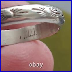 Vintage Native American Sterling Silver Red Cardinal Stones Inlay Ring sz 11.5