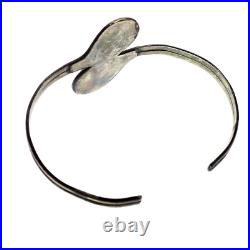 Vintage Native American Sterling Silver Red Coral Turquoise Cuff Bracelet 7.25