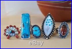 Vintage Native American Sterling Silver Ring Lot