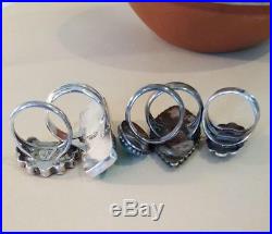 Vintage Native American Sterling Silver Ring Lot