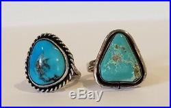 Vintage Native American Sterling Silver Ring Lot Turquoise and Coral