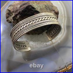 Vintage Native American Sterling Silver Rope Bracelet For Women