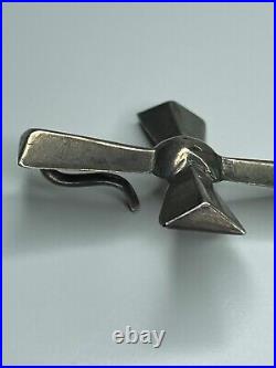 Vintage Native American Sterling Silver Sand Cast Cross Pendant