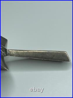 Vintage Native American Sterling Silver Sand Cast Cross Pendant