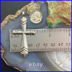 Vintage Native American Sterling Silver Sandcast Cross Unisex Pendant
