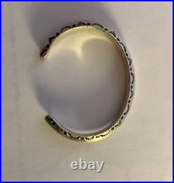 Vintage Native American Sterling Silver Stamped Carinated Cuff Bracelet Size 6