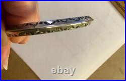 Vintage Native American Sterling Silver Stamped Carinated Cuff Bracelet Size 6