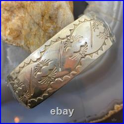 Vintage Native American Sterling Silver Stamped With Sun Rays Bracelet For Women