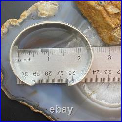 Vintage Native American Sterling Silver Stamped With Sun Rays Bracelet For Women