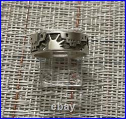 Vintage Native American Sterling Silver Storyteller Ring, Pueblo Kiva size 7