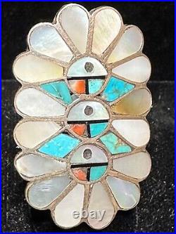 Vintage Native American Sterling Silver Sunface Ring