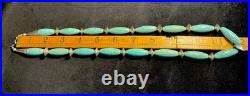 Vintage Native American Sterling Silver Truquoise Necklace 23