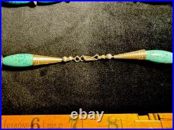 Vintage Native American Sterling Silver Truquoise Necklace 23