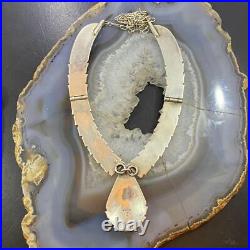 Vintage Native American Sterling Silver Turquoise Cluster Adj. 18 Necklace