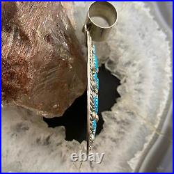 Vintage Native American Sterling Silver Turquoise Cluster Teardrop Pendant