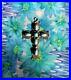 Vintage Native American Sterling Silver Turquoise Cross Pendant