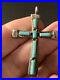 Vintage Native American Sterling Silver Turquoise Cross Pendant L. IULE