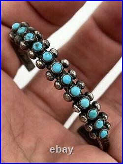 Vintage Native American Sterling Silver Turquoise Cuff Bracelet