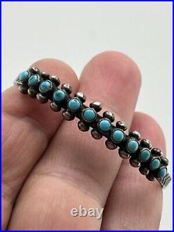 Vintage Native American Sterling Silver Turquoise Cuff Bracelet