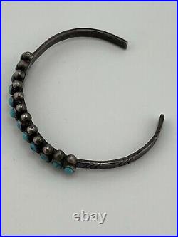 Vintage Native American Sterling Silver Turquoise Cuff Bracelet