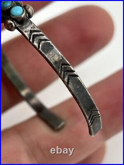 Vintage Native American Sterling Silver Turquoise Cuff Bracelet