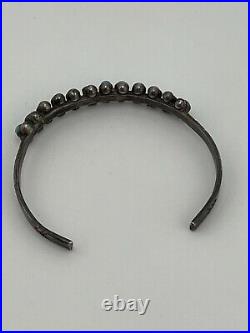 Vintage Native American Sterling Silver Turquoise Cuff Bracelet