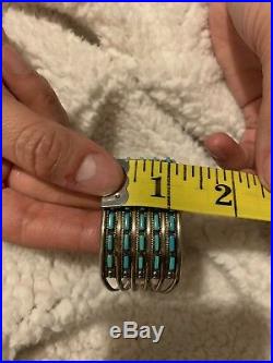 Vintage Native American Sterling Silver & Turquoise Cuff Bracelet