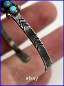 Vintage Native American Sterling Silver Turquoise Cuff Bracelet