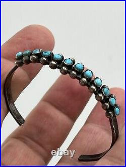 Vintage Native American Sterling Silver Turquoise Cuff Bracelet