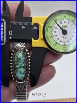 Vintage Native American Sterling Silver Turquoise Cuff Bracelet E. HALE