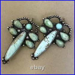 Vintage Native American Sterling Silver Turquoise Dragonfly Earrings