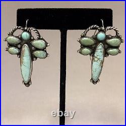 Vintage Native American Sterling Silver Turquoise Dragonfly Earrings
