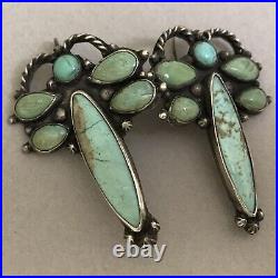 Vintage Native American Sterling Silver Turquoise Dragonfly Earrings