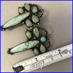 Vintage Native American Sterling Silver Turquoise Dragonfly Earrings