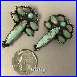 Vintage Native American Sterling Silver Turquoise Dragonfly Earrings