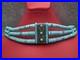 Vintage Native American Sterling Silver Turquoise Heishi Choker Necklace 16