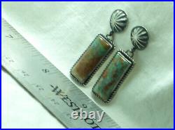 Vintage Native American Sterling Silver Turquoise Kirk Smith Earrings