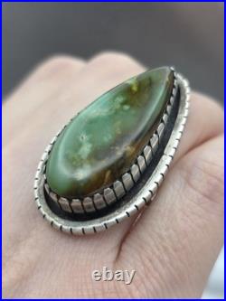 Vintage Native American Sterling Silver Turquoise Navajo GILBERT DAMON RING SIZE