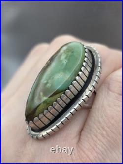 Vintage Native American Sterling Silver Turquoise Navajo GILBERT DAMON RING SIZE