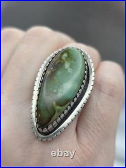 Vintage Native American Sterling Silver Turquoise Navajo GILBERT DAMON RING SIZE
