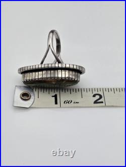 Vintage Native American Sterling Silver Turquoise Navajo GILBERT DAMON RING SIZE