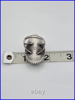 Vintage Native American Sterling Silver Turquoise Navajo GILBERT DAMON RING SIZE