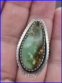 Vintage Native American Sterling Silver Turquoise Navajo GILBERT DAMON RING SIZE