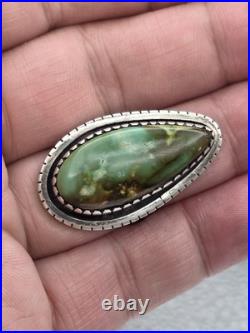 Vintage Native American Sterling Silver Turquoise Navajo GILBERT DAMON RING SIZE